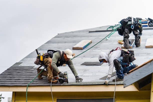 Professional Gutter Installation technician working in Enderlin, ND